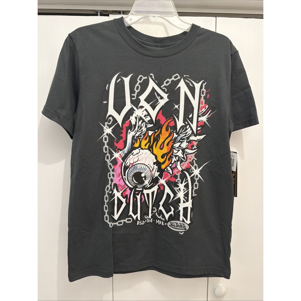 NEW‎ Von Dutch Kids Youth T-Shirt EYE Front Graphic Logo Tee, Boy's Sz XL